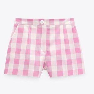 Zara Pink Check Short - Brand New!
